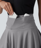Jupe de tennis courte évasée 2-en-1 SoftlyZero™ Airy effet frais InstantCool taille haute avec poches, protection solaire UPF50+