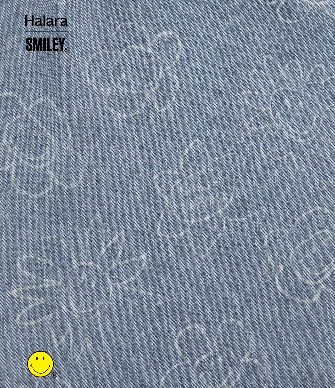 Halara X Smiley® Halara Flex™ Jean large décontracté asymétrique taille basse en lyocell délavé avec poches