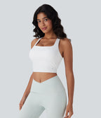 Débardeur yoga court SoftlyZero™ Airy col carré effet frais InstantCool, bonnets E-G