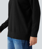 Pull tailleur col montant manches longues - Réversible devant et dos