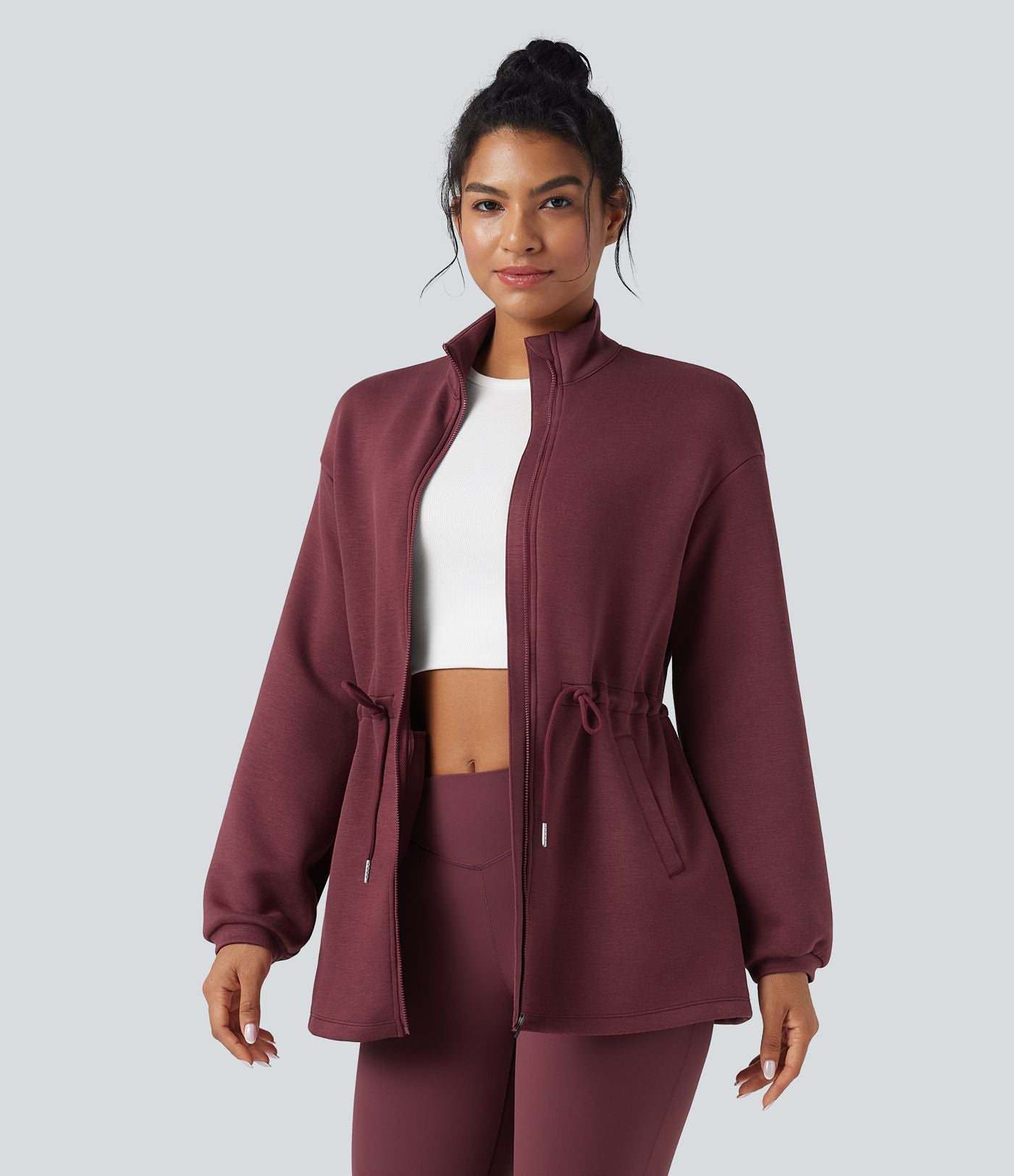 Veste décontractée SpacerTek™ col montant, manches longues avec cordon de serrage et poches