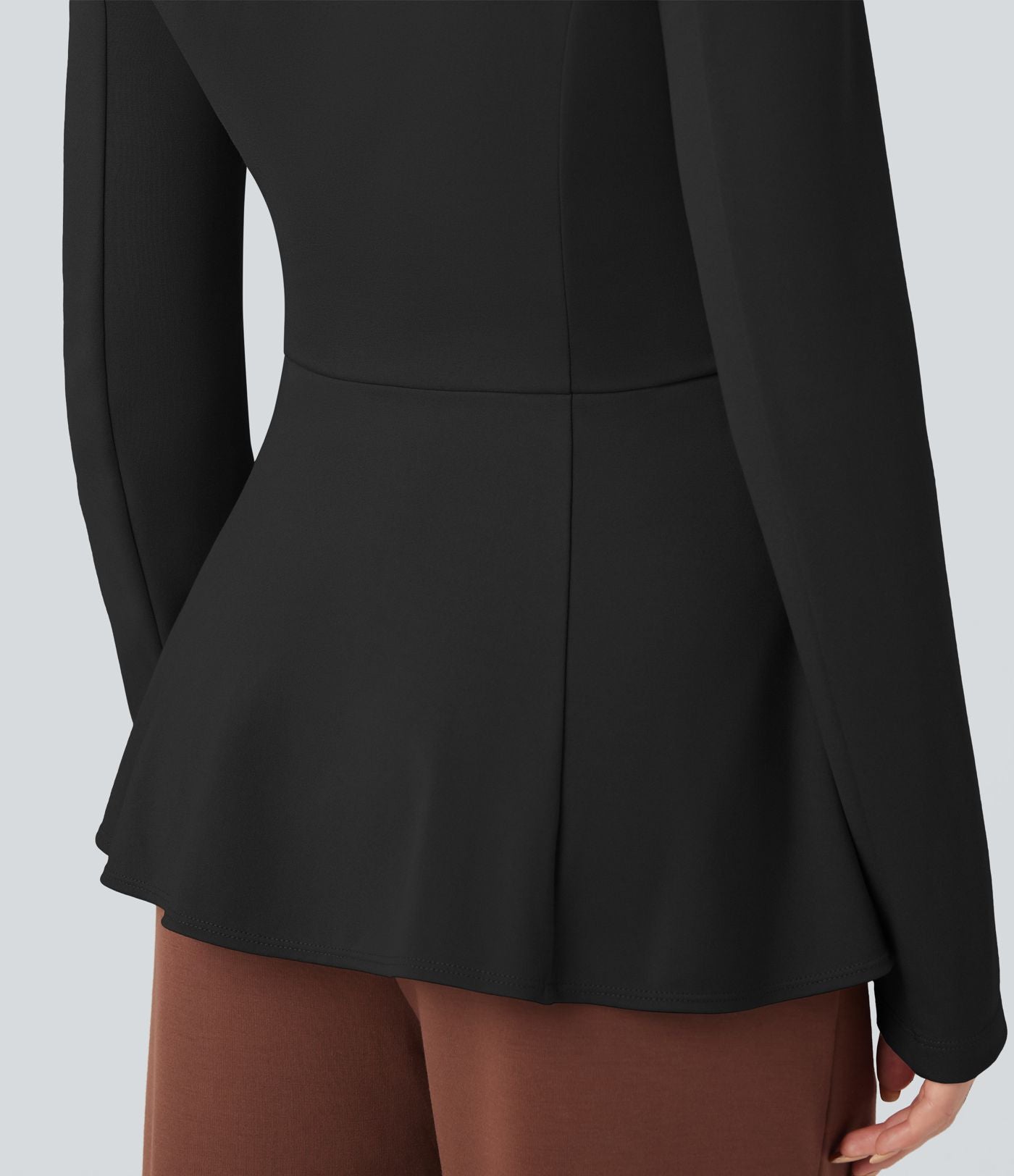 Manteau de travail col châle ourlet à volants à manches longues Halara Flex™