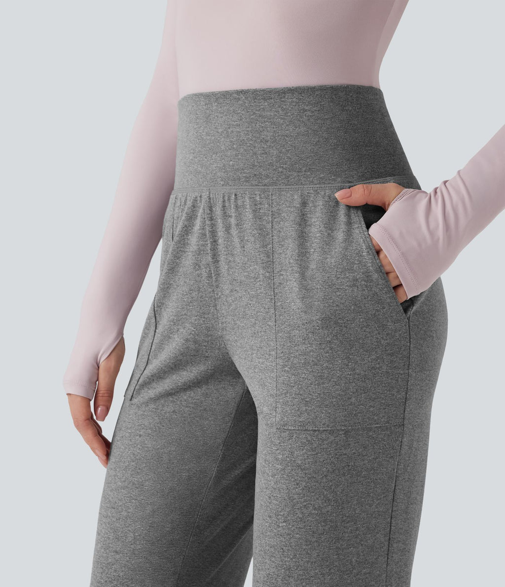 Jogging yoga fuselé taille haute avec poches