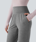 Jogging yoga fuselé taille haute avec poches