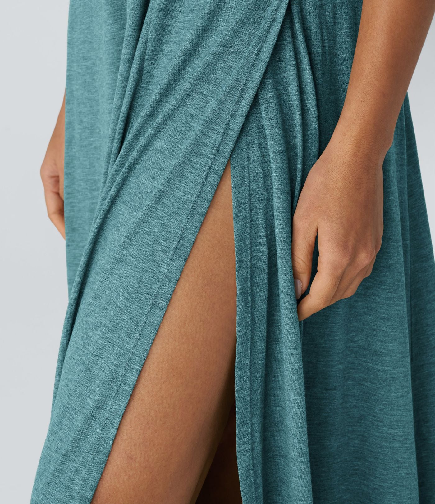 Robe Casual Débardeur Longue Fluide Fendue Dos Nu à Col en U