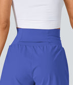 Short 7,5cm Yoga 2 en 1 Super Taille Haute Poches Arrière Poches Cachées Latérales