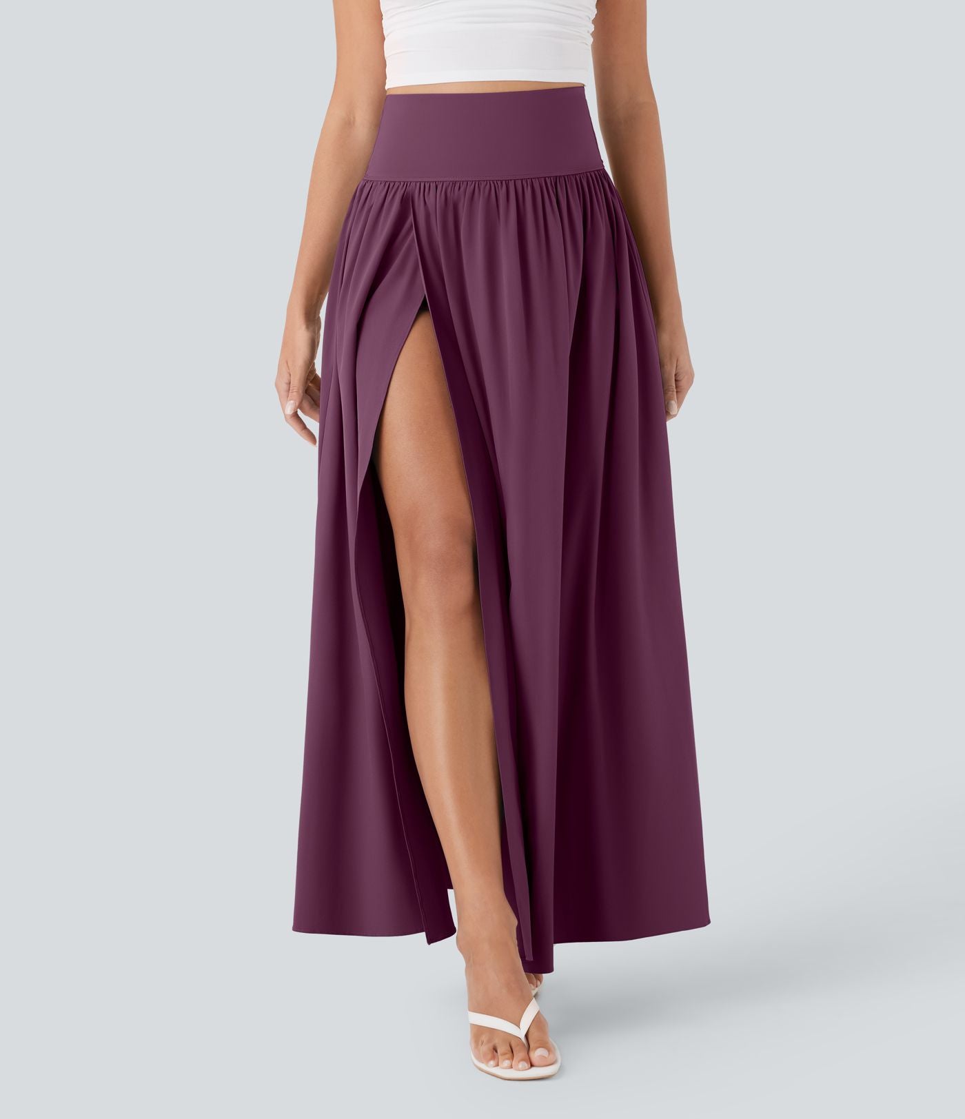 Jupe maxi fluide 2-en-1 gainante taille haute à séchage rapide Breezeful™