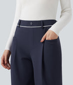 Pantalon tailleur droit thermique SoftlyZero™ Plush taille mi-haute avec poches