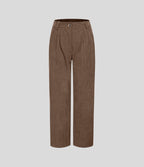 Pantalon en velours côtelé décontracté taille moyenne avec poches latérales