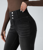 Jean évasé Halara Flex™ taille haute froncé avec poches