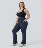 Pantalon de yoga à coupe bootcut gainant taille haute grande taille avec poches Halara UltraSculpt™