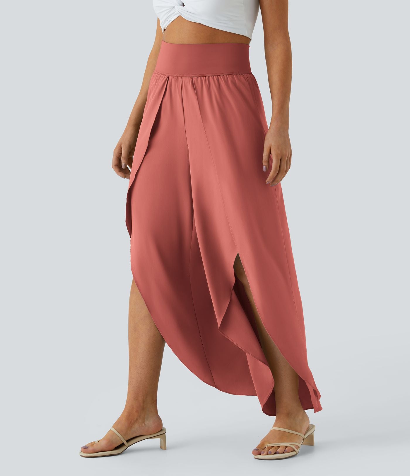 Breezeful™ Pantalon Large Fluide Séchage Rapide Taille Haute Poche Arrière