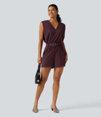 Combishort SoftlyZero™ Airy effet frais InstantCool sans manches à col V avec ceinture, poches et protection solaire UPF50+ avec accès facile Easy Peasy
