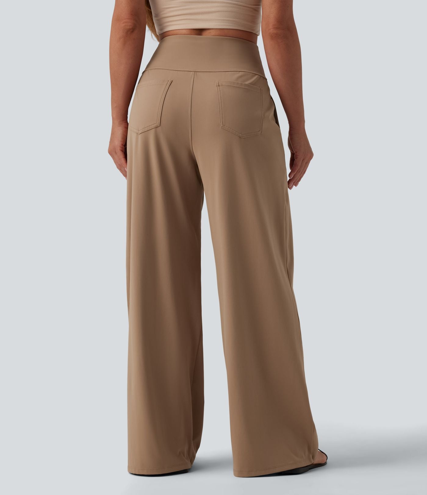 Pantalon large décontracté SoftlyZero™ Airy gainant taille haute effet frais InstantCool avec poches, protection solaire UPF50+