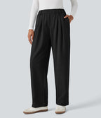 Pantalon taille mi-haute avec poches